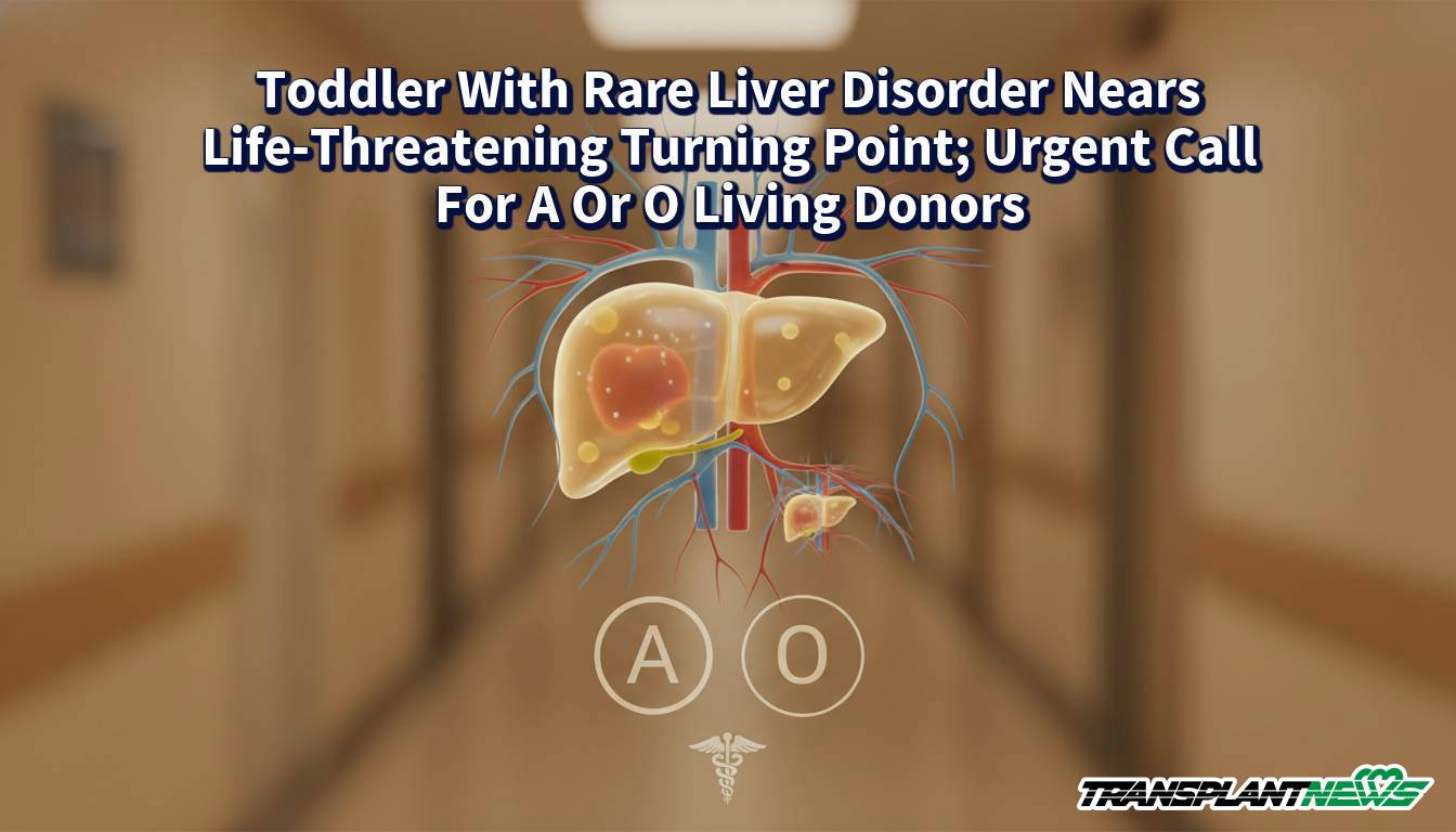 Toddler With Rare Liver Disorder Nears Life-Threatening Turning Point; Urgent Call For A Or O Living Donors