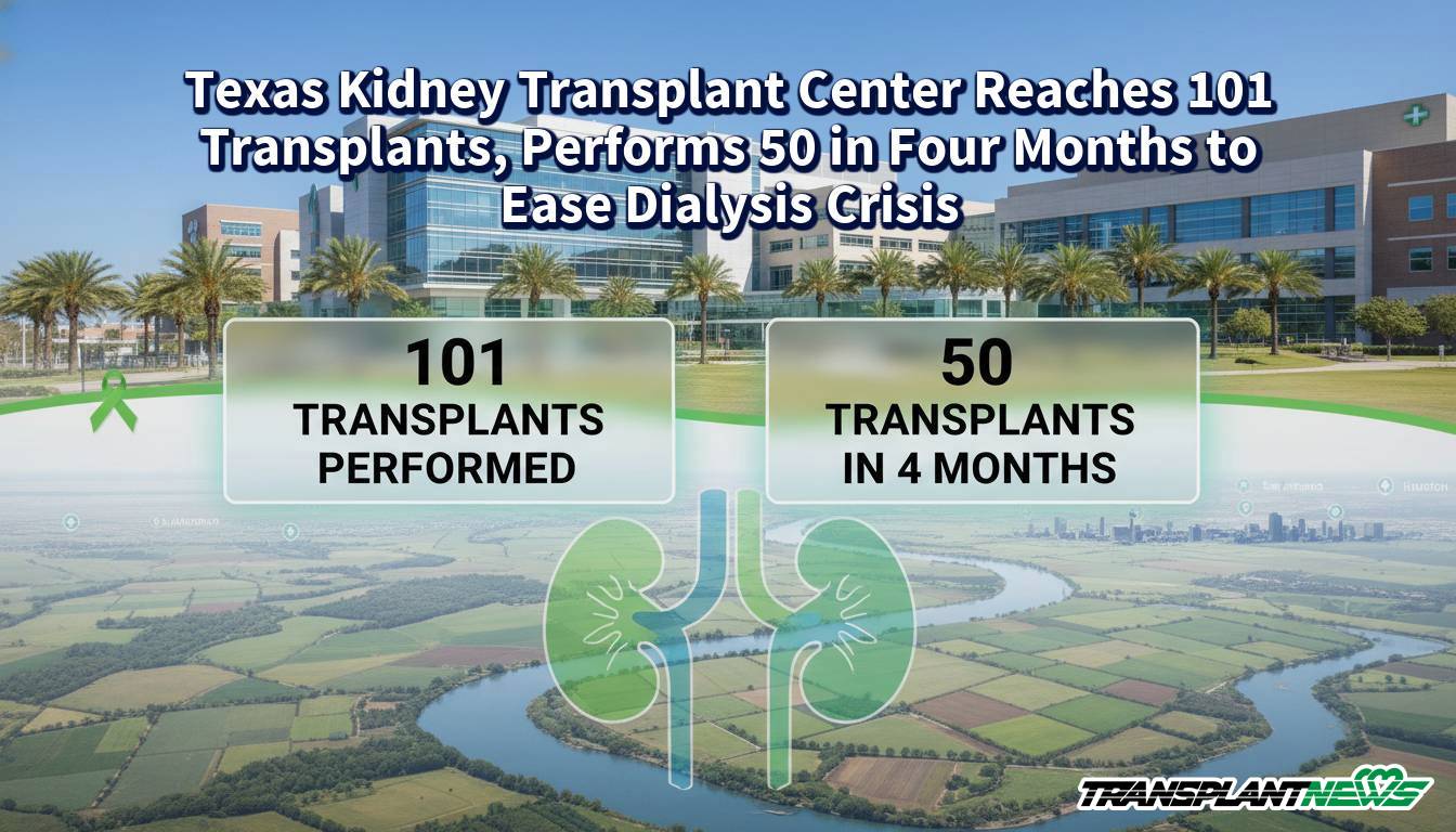 Texas Kidney Transplant Center Reaches 101 Transplants, Performs 50 in Four Months to Ease Dialysis Crisis