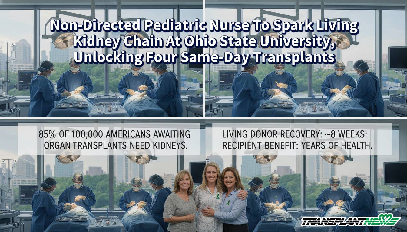 Non-Directed Pediatric Nurse To Spark Living Kidney Chain At Ohio State University, Unlocking Four Same-Day Transplants