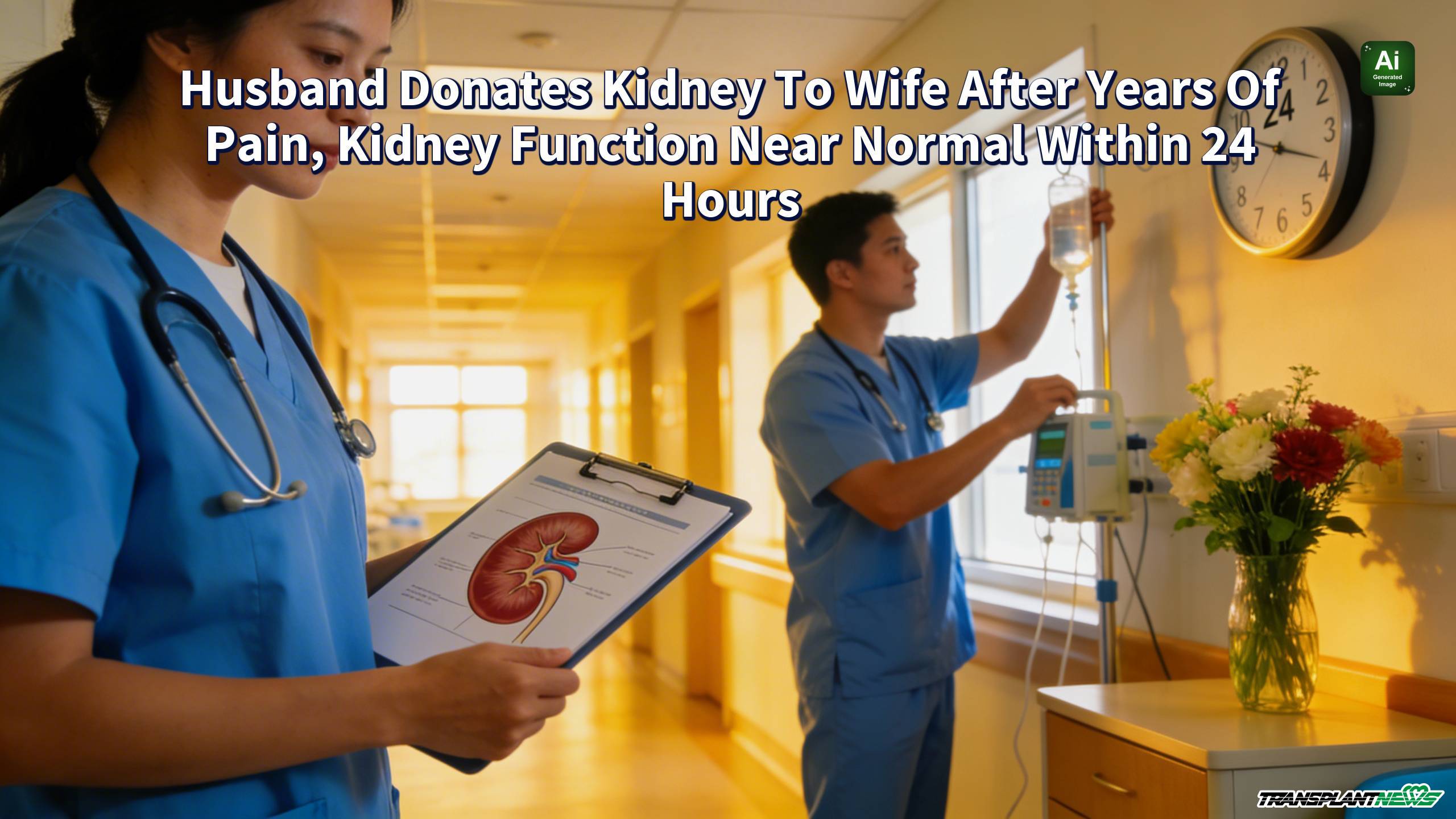 Husband Donates Kidney To Wife After Years Of Pain, Kidney Function Near Normal Within 24 Hours