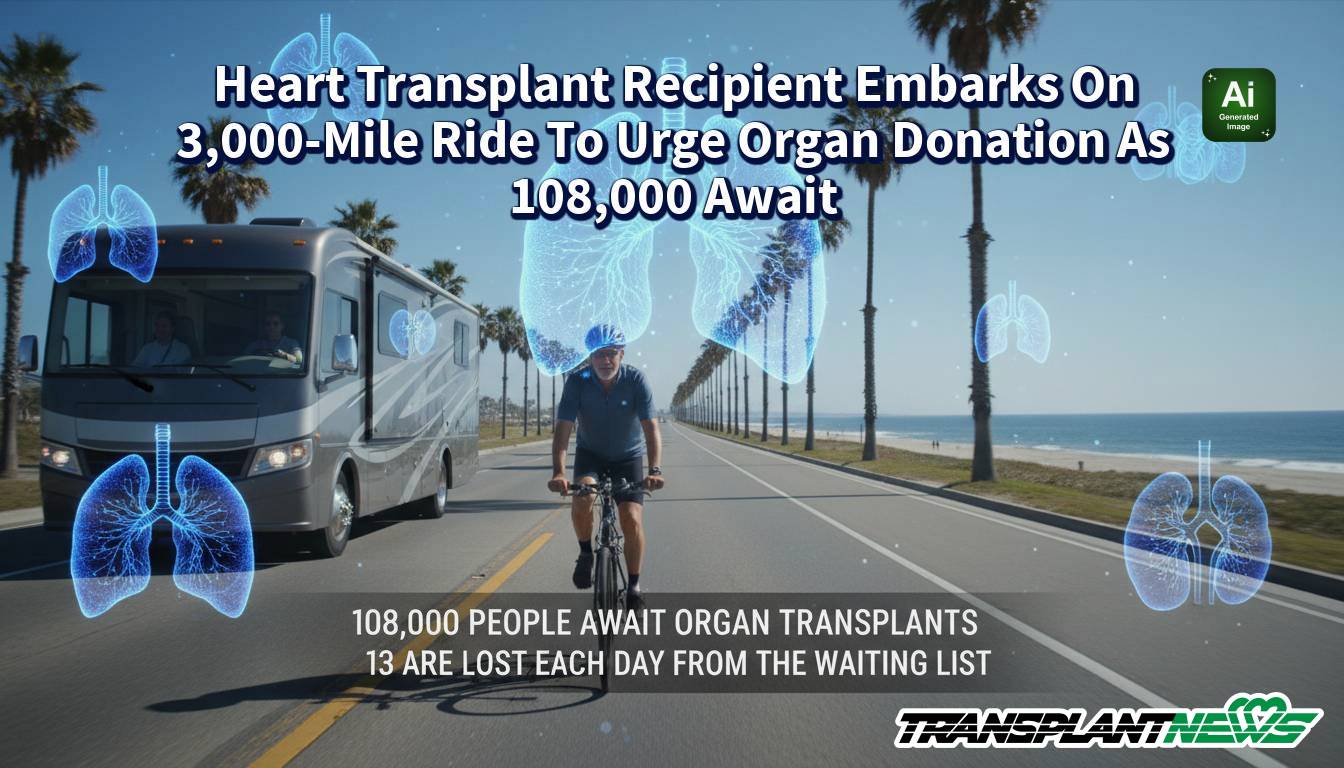 Heart Transplant Recipient Embarks On 3,000-Mile Ride To Urge Organ Donation As 108,000 Await
