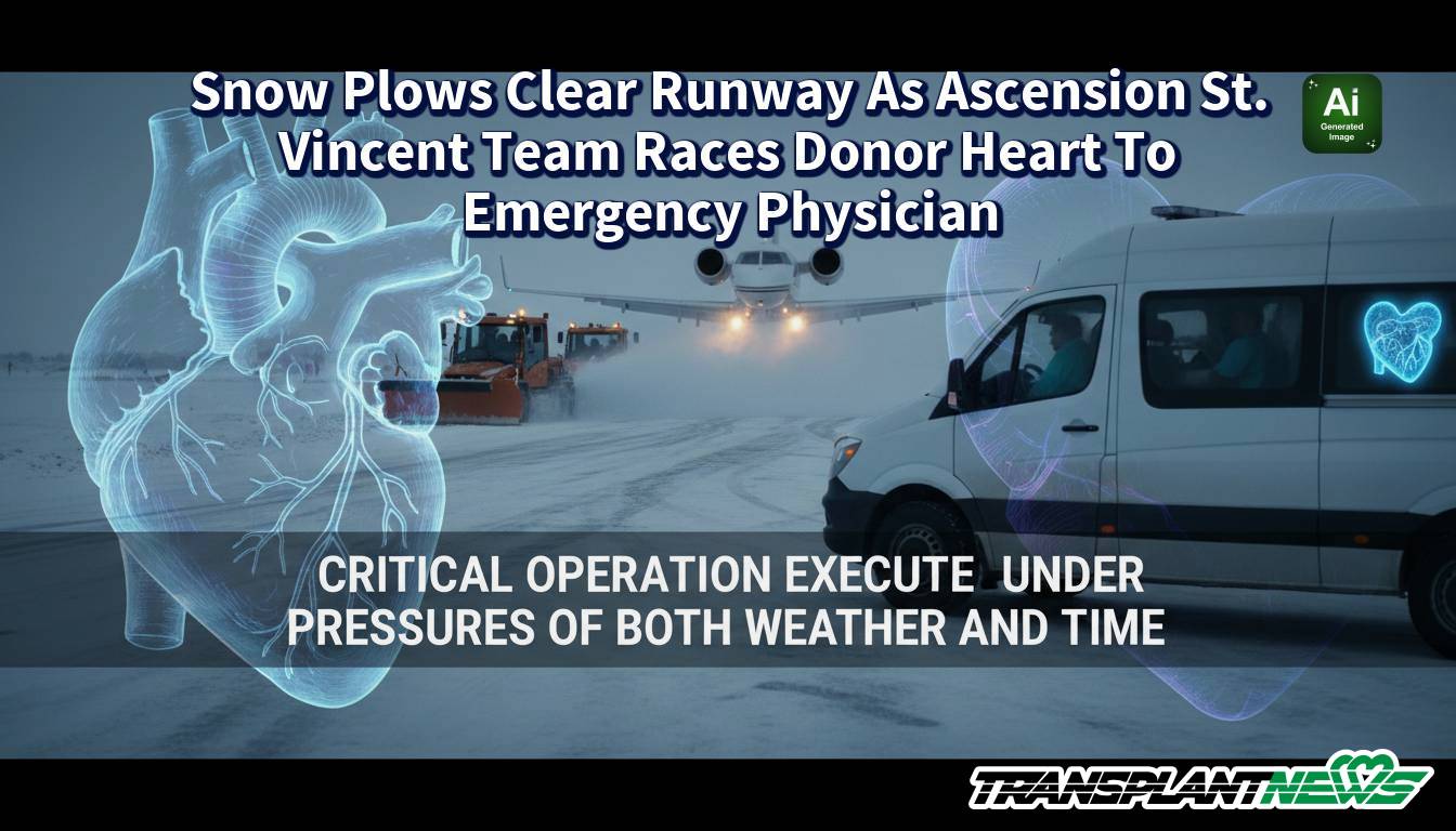 Snow Plows Clear Runway As Ascension St. Vincent Team Races Donor Heart To Emergency Physician