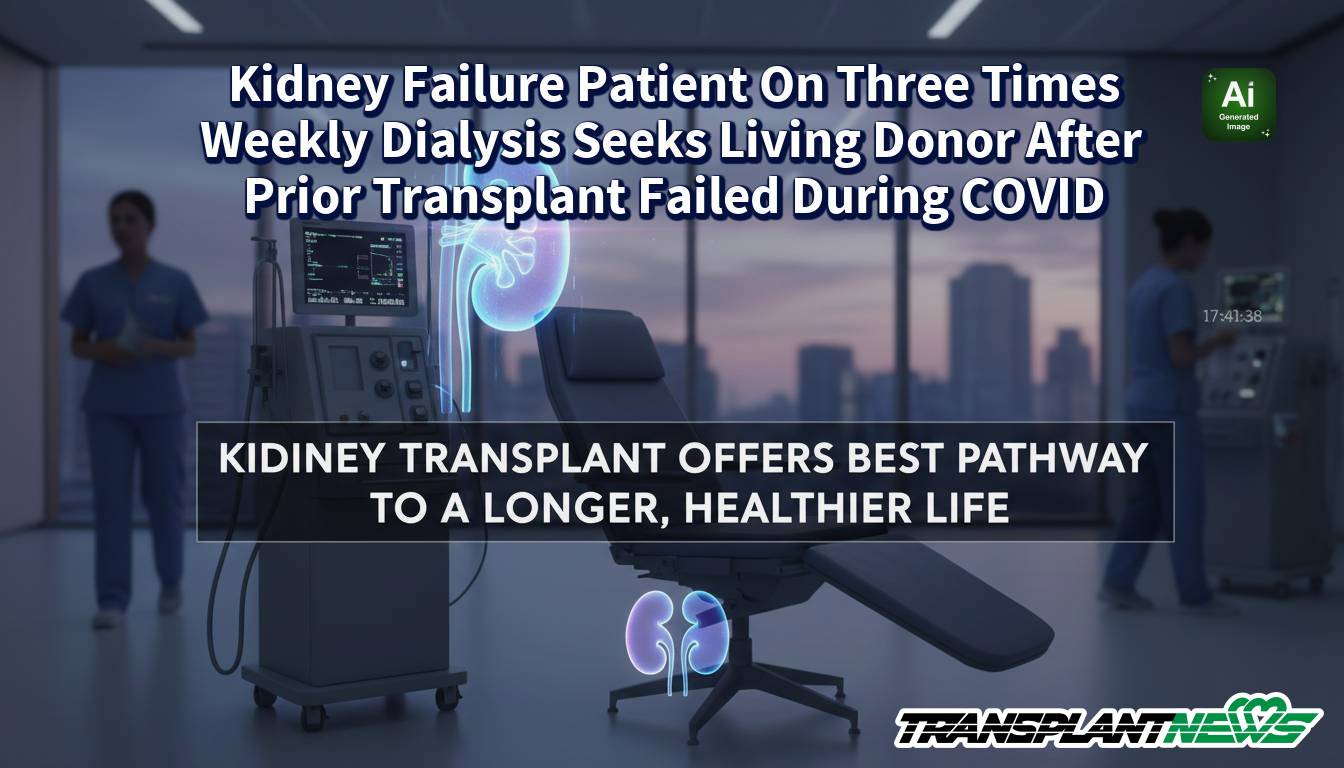 Kidney Failure Patient On Three Times Weekly Dialysis Seeks Living Donor After Prior Transplant Failed During COVID