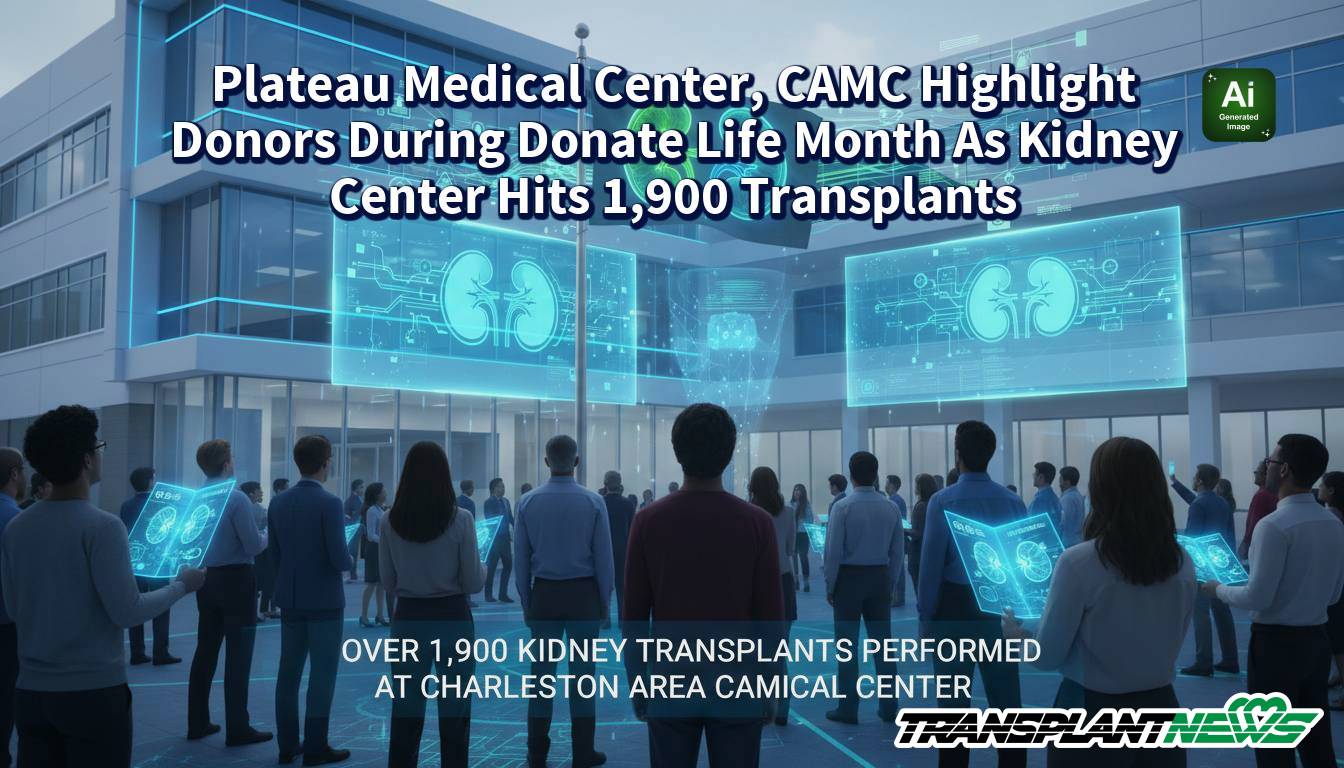 Plateau Medical Center, CAMC Highlight Donors During Donate Life Month As Kidney Center Hits 1,900 Transplants