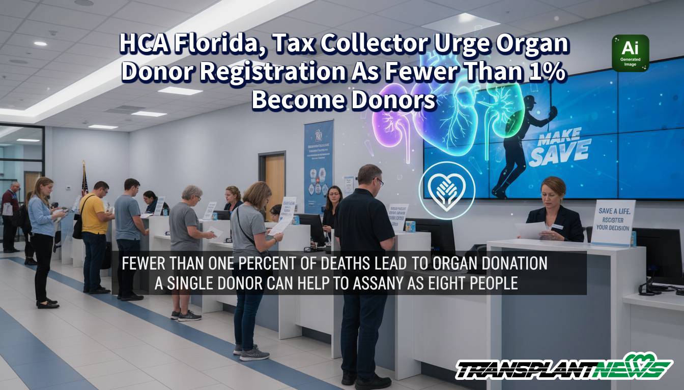 HCA Florida, Tax Collector Urge Organ Donor Registration As Fewer Than 1% Become Donors