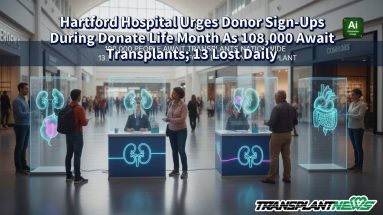 Hartford Hospital Urges Donor Sign-Ups During Donate Life Month As 108,000 Await Transplants; 13 Lost Daily