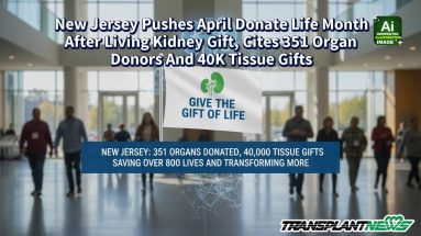 New Jersey Pushes April Donate Life Month After Living Kidney Gift, Cites 351 Organ Donors And 40K Tissue Gifts