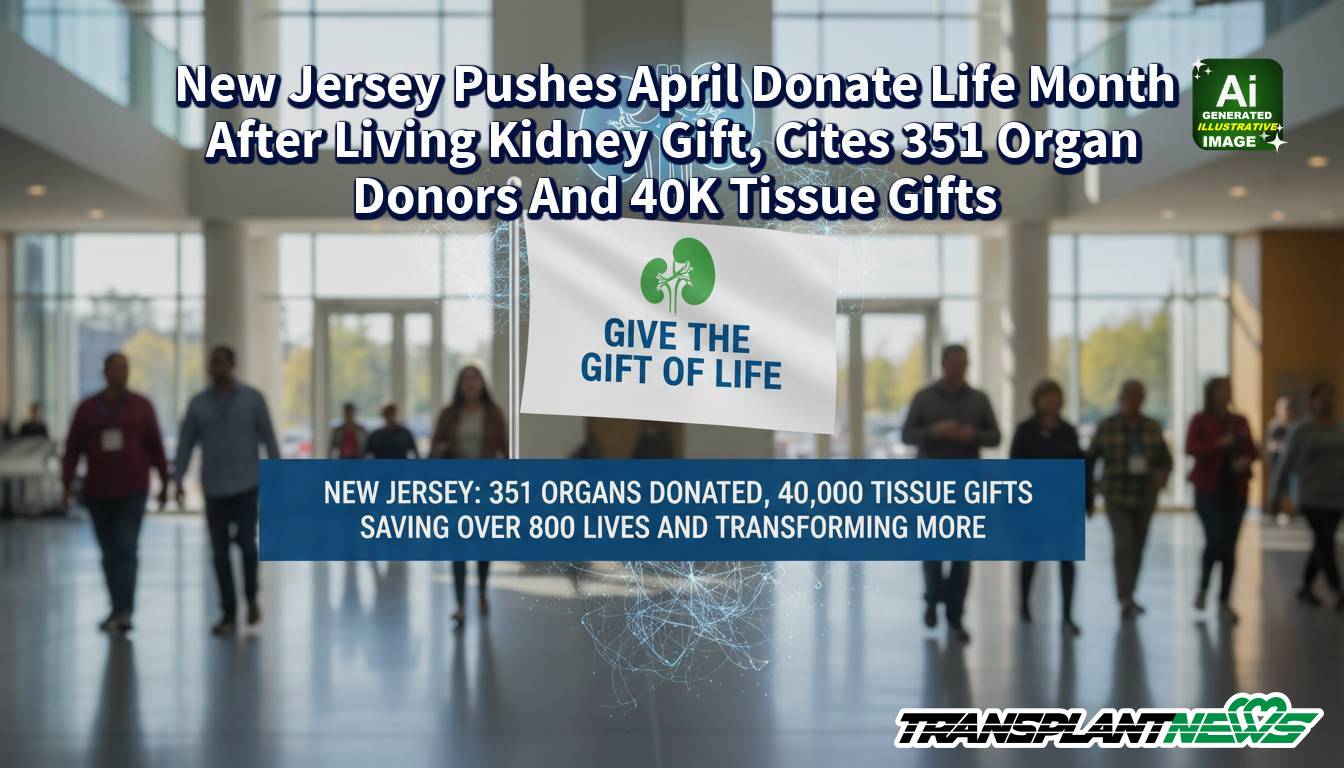 New Jersey Pushes April Donate Life Month After Living Kidney Gift, Cites 351 Organ Donors And 40K Tissue Gifts