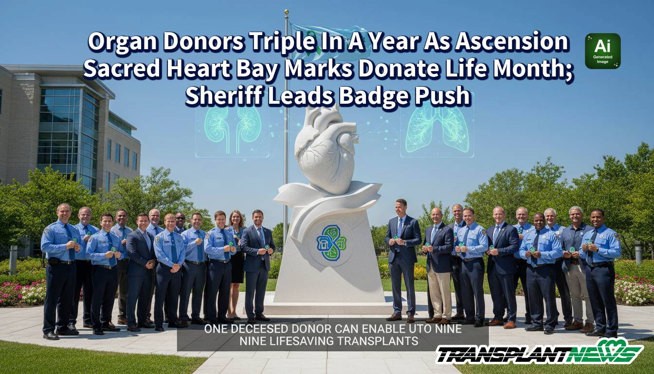 Organ Donors Triple In A Year As Ascension Sacred Heart Bay Marks Donate Life Month; Sheriff Leads Badge Push