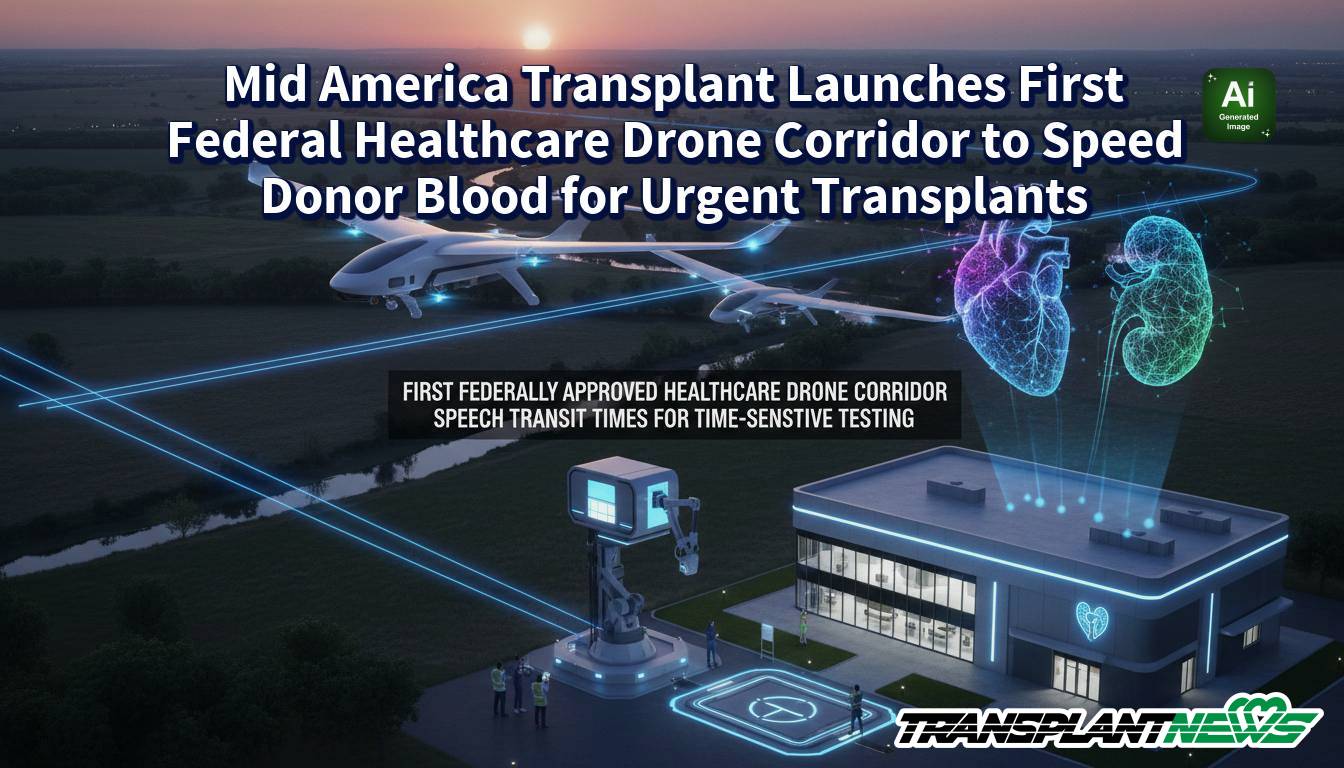 Mid America Transplant Launches First Federal Healthcare Drone Corridor to Speed Donor Blood for Urgent Transplants