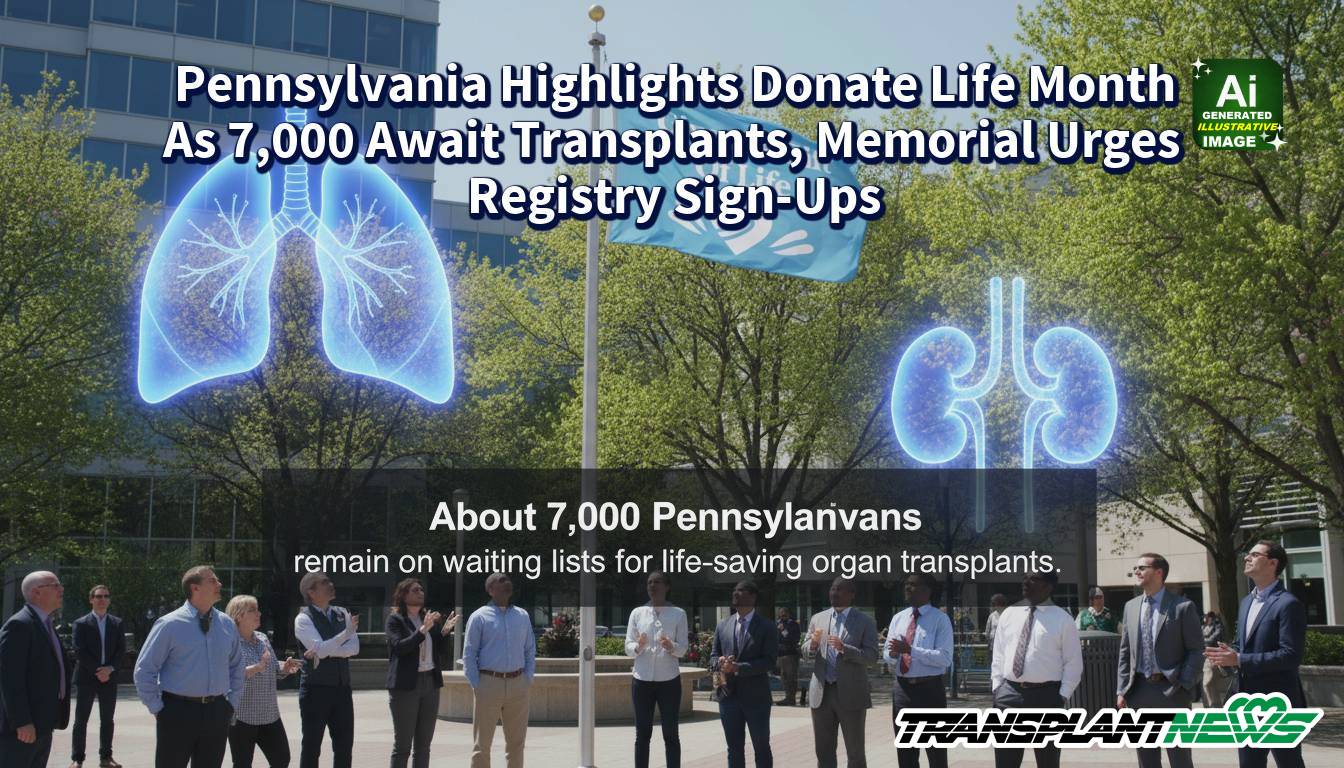 Pennsylvania Highlights Donate Life Month As 7,000 Await Transplants, Memorial Urges Registry Sign-Ups