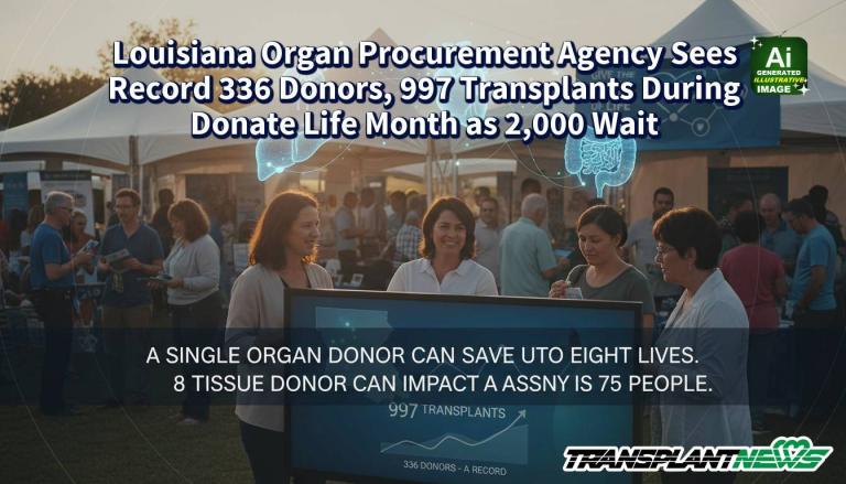 Louisiana Organ Procurement Agency Sees Record 336 Donors, 997 Transplants During Donate Life Month as 2,000 Wait