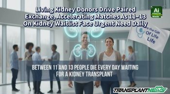 Living Kidney Donors Drive Paired Exchange, Accelerating Matches As 11–13 On Kidney Waitlist Face Urgent Need Daily