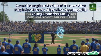 Heart Transplant Recipient Throws First Pitch For Hornets After First Meeting With Young Donor’s Family