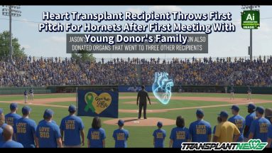 Heart Transplant Recipient Throws First Pitch For Hornets After First Meeting With Young Donor’s Family