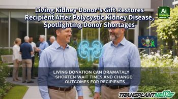 Living Kidney Donor’s Gift Restores Recipient After Polycystic Kidney Disease, Spotlighting Donor Shortages