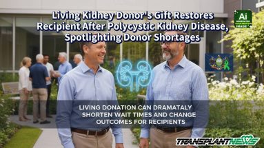Living Kidney Donor’s Gift Restores Recipient After Polycystic Kidney Disease, Spotlighting Donor Shortages