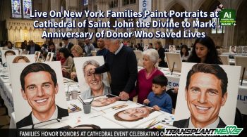 Live On New York Families Paint Portraits at Cathedral of Saint John the Divine to Mark Anniversary of Donor Who Saved Lives