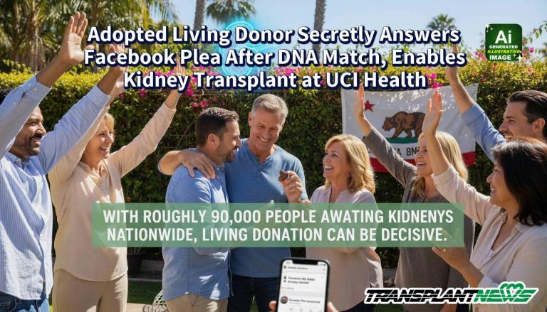 Adopted Living Donor Secretly Answers Facebook Plea After DNA Match, Enables Kidney Transplant at UCI Health