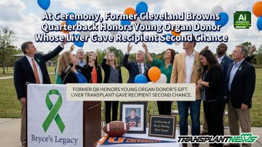 At Ceremony, Former Cleveland Browns Quarterback Honors Young Organ Donor Whose Liver Gave Recipient Second Chance