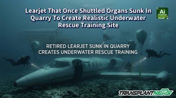 Learjet That Once Shuttled Organs Sunk In Quarry To Create Realistic Underwater Rescue Training Site