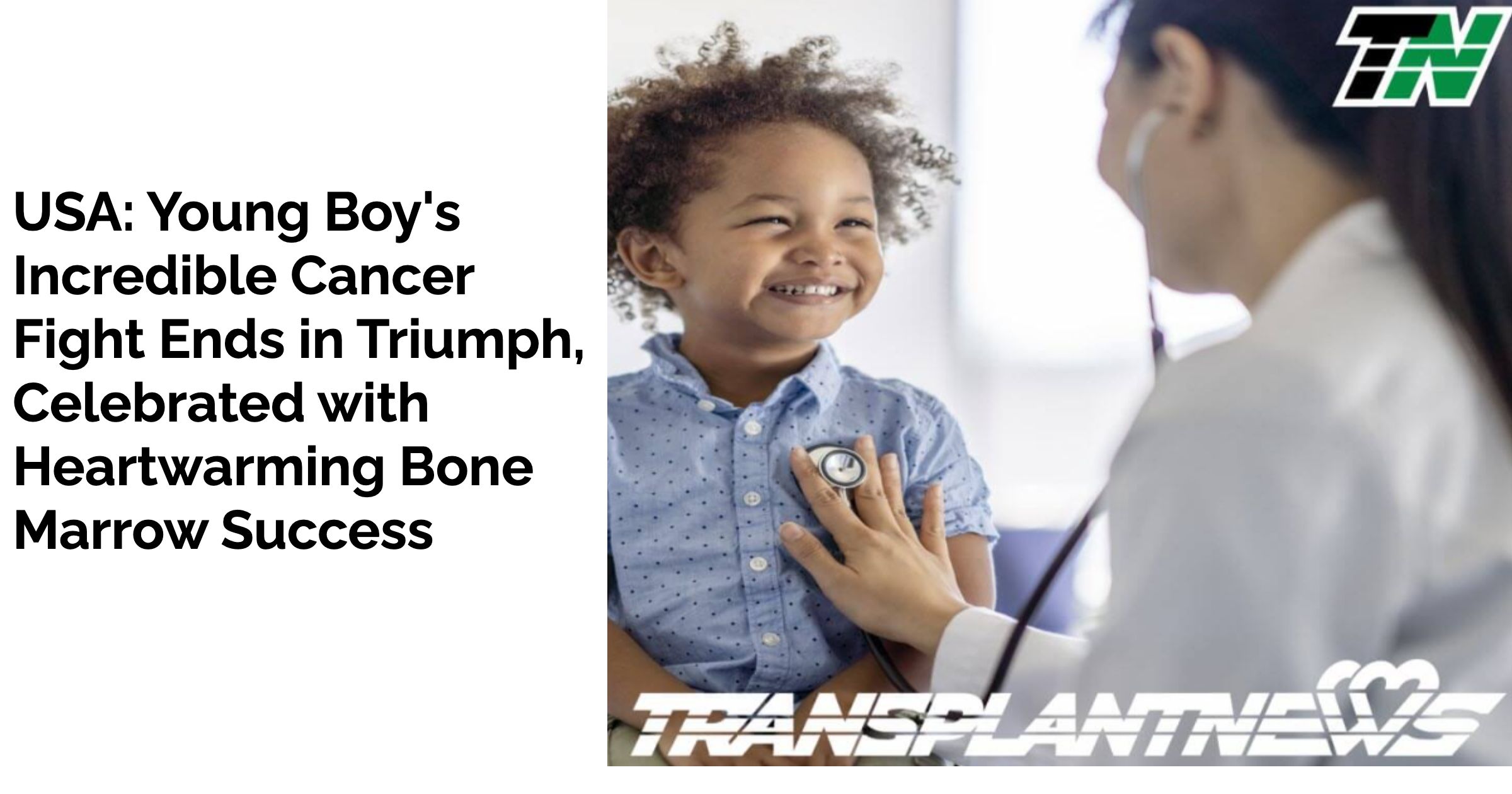 USA: Young Boy’s Incredible Cancer Fight Ends in Triumph, Celebrated with Heartwarming Bone Marrow Success