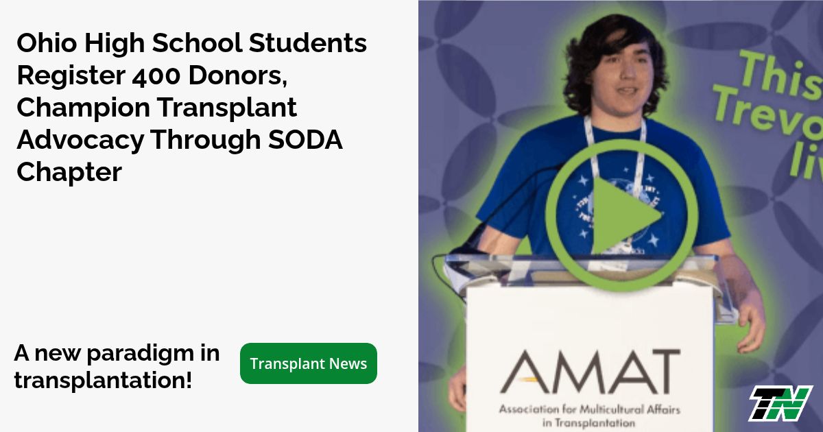Ohio High School Students Register 400 Donors, Champion Transplant Advocacy Through SODA Chapter